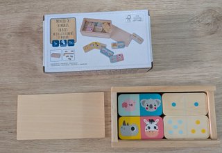 Dominó de madera animales