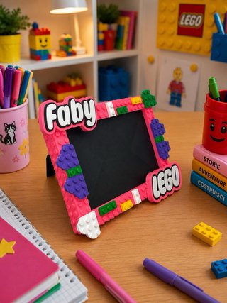 Cornice Portafoto Personalizzata Stile Lego