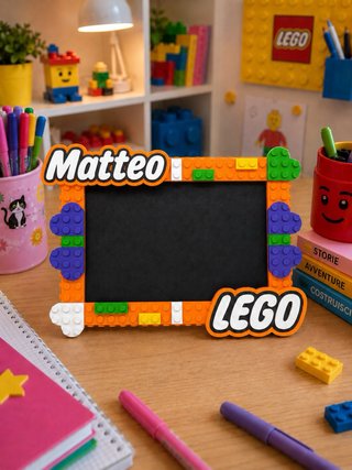 Cornice Portafoto Personalizzata Stile Lego