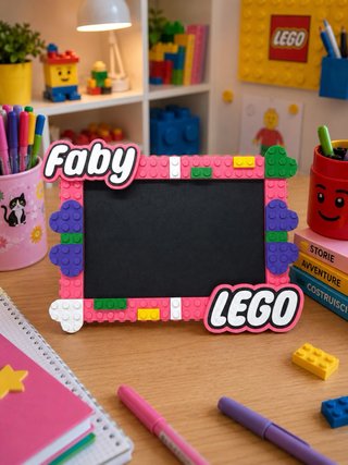 Cornice Portafoto Personalizzata Stile Lego