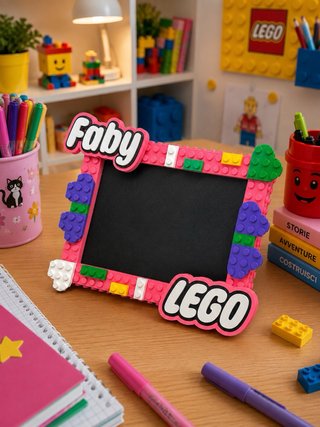 Cornice Portafoto Personalizzata Stile Lego
