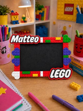 Cornice Portafoto Personalizzata Stile Lego