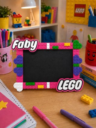 Cornice Portafoto Personalizzata Stile Lego