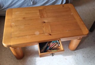 Mesa de centro madera maciza desmontable