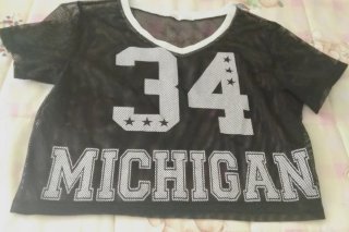 Camiseta Malla Negra 34 Michigan de rejilla