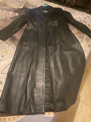 Abrigo largo cuero negro estilo Matrix