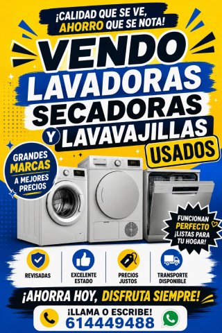 Lavadoras, Secadoras y Lavavajillas Usados