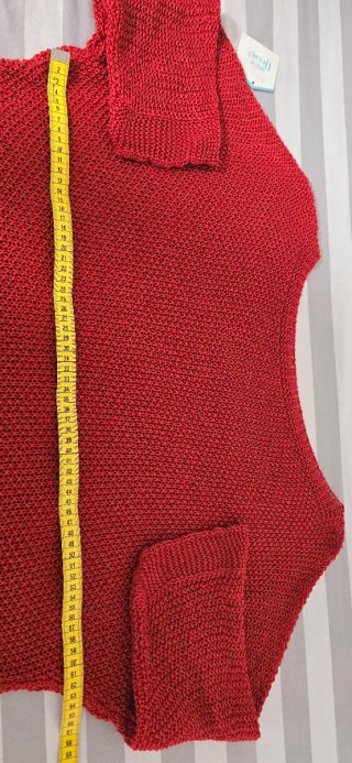 Jersey punto rojo calado talla única