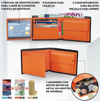 NUEVA Cartera hombre 10 tarjeteros y bloqueo RFID