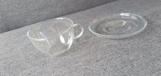 Juego Tazón y Plato Cristal Desayuno