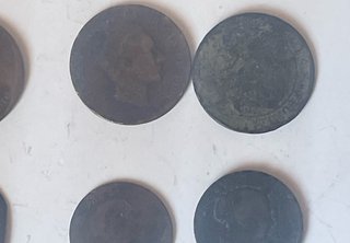 Lote 8 monedas cobre Isabel II S.XIX