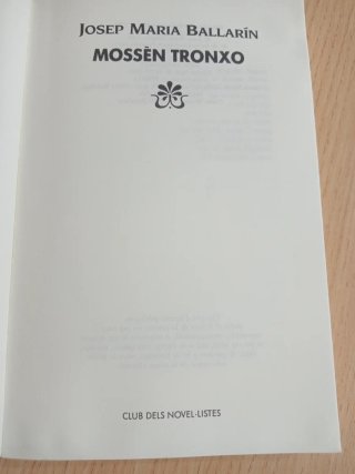 Llibre "Mossèn Tronxo" Josep Maria Ballarín