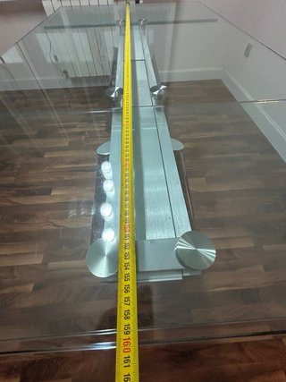 Mesa de comedor Extensible de cristal y metal