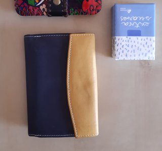 Cartera Jaguar Piel Mujer Grande Azul y Amarillo