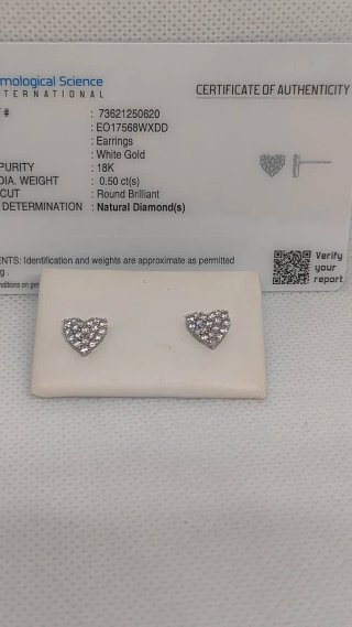 Pendientes Corazón Diamante Natural
