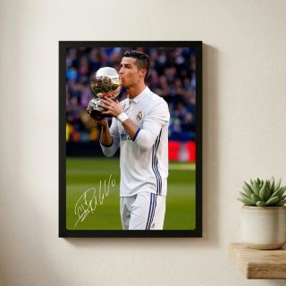 Quadro Cristiano Ronaldo con Pallone d'Oro