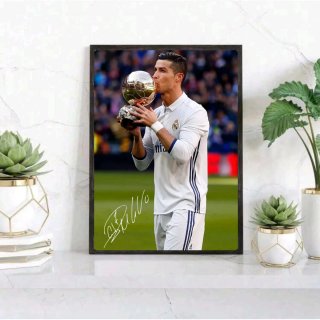 Quadro Cristiano Ronaldo con Pallone d'Oro