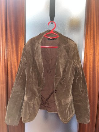 Americana pana marrón vintage corte clásico
