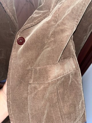 Americana pana marrón vintage corte clásico