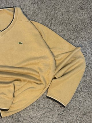 Jersey Lacoste Beige V-Neck