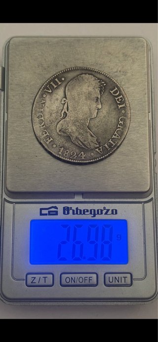 8 Reales 1824 (BC+) Cuzco Fernando VII
