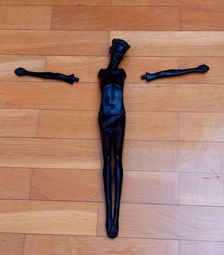 Cristo Negro de Ébano 37 cm - Escultura Makonde