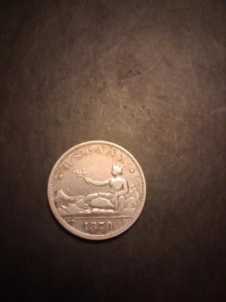 Moneda 2 Pesetas 1870 Estrella 70 (Plata)