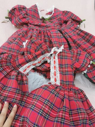 Vestidos de Navidad a cuadros para niñas