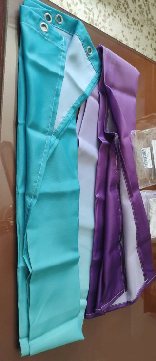 2 Cortinas de Ducha Turquesa y Morado.