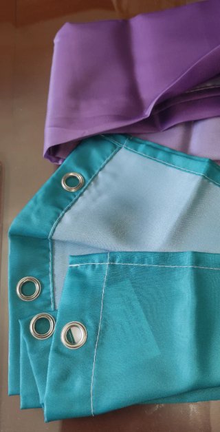 2 Cortinas de Ducha Turquesa y Morado.