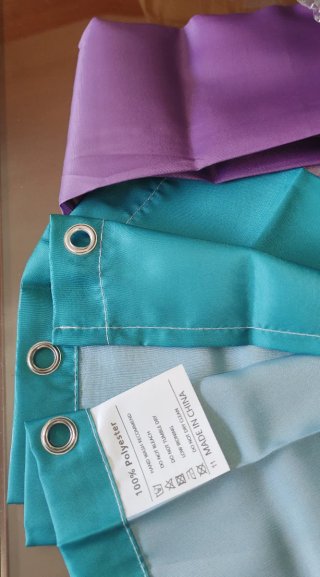 2 Cortinas de Ducha Turquesa y Morado.