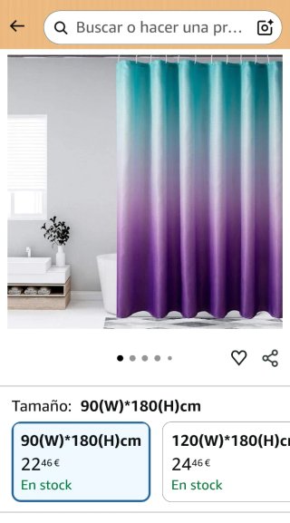 2 Cortinas de Ducha Turquesa y Morado.