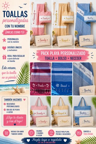 Conjunto bolso y toalla personalizado Raquel