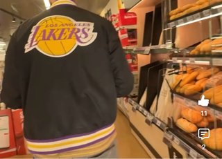 Chaqueta Lakers NBA Negra y Morada