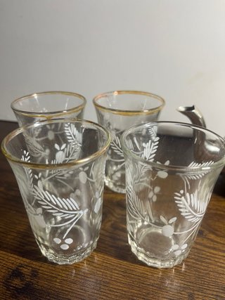 Juego té marroquí vintage 4 vasos