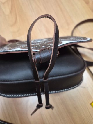 Bolso y fajín piel Virgen del Rocío