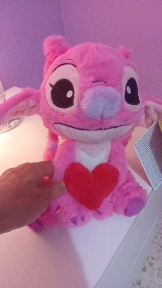 Peluche Ángel Lilo y Stitch Corazón Rosa