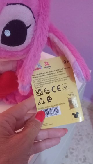 Peluche Ángel Lilo y Stitch Corazón Rosa