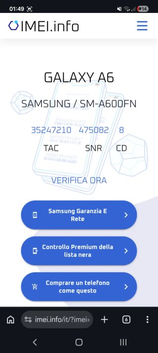 Samsung Galaxy A6 Nero