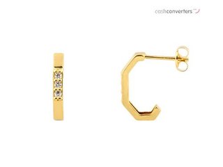 pendientes oro 18k con piedra con circonita