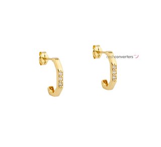 pendientes oro 18k con piedra con circonita