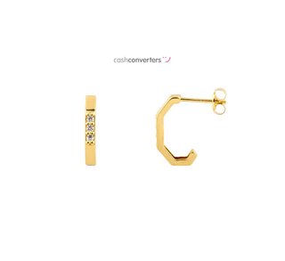 pendientes oro 18k con piedra con circonita