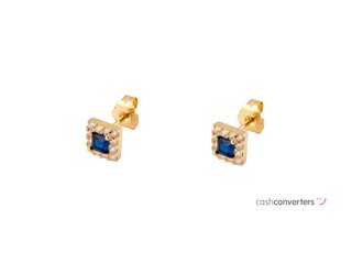 pendientes oro 18k con piedra con circonita