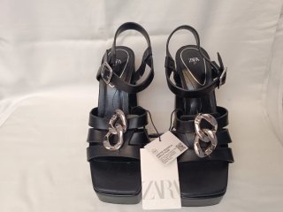 Sandalias Zara Tacón Plataforma Negro