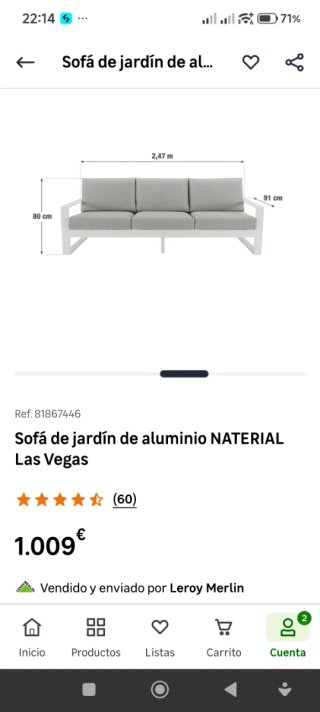 Conjunto 3 Muebles Terraza Gris y Blanco Aluminio