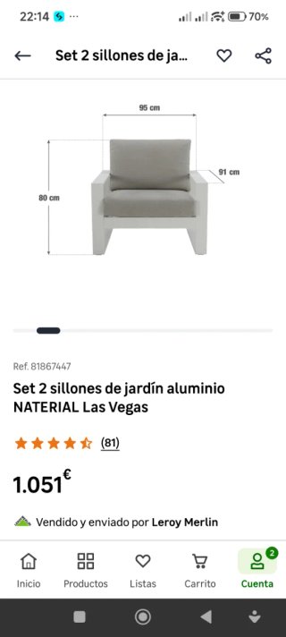 Conjunto 3 Muebles Terraza Gris y Blanco Aluminio