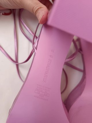 Sandalias Plataforma Stradivarius Rosa Metalizadas