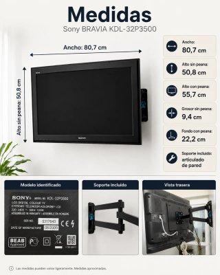 Sony Bravia 32 TV + Soporte Articulado