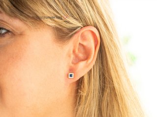 pendientes oro 18k con piedra con circonita