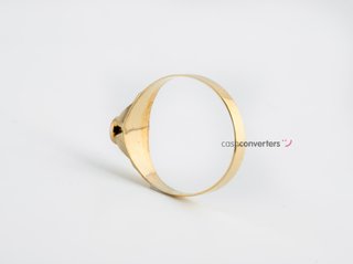 sello oro 18k con piedra con circonita